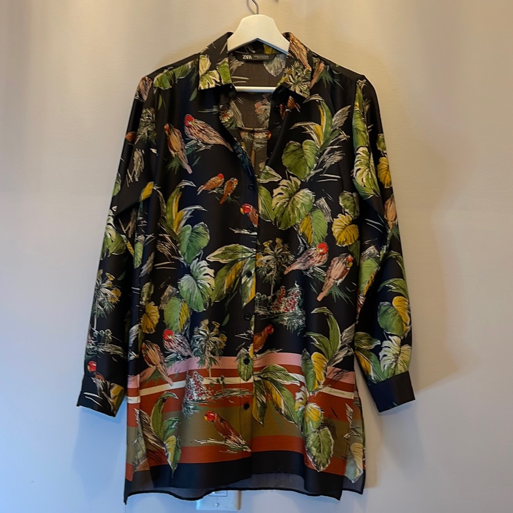ZARA Long Shirt Dress. Size XS